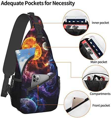 Mulher de galáxia bonita Mulher mochila Mochila Multipluração Bolsa de peito Viajar Daypack Anti-roubo Bolsa de corpo cruzado