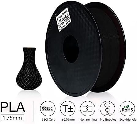 Filamento do PLA de Kywoo 1,75 mm PLA FILamento de impressora 3D para a impressora 3D Spool 1kg, precisão dimensional de +/- 0,02mm PLA preto preto