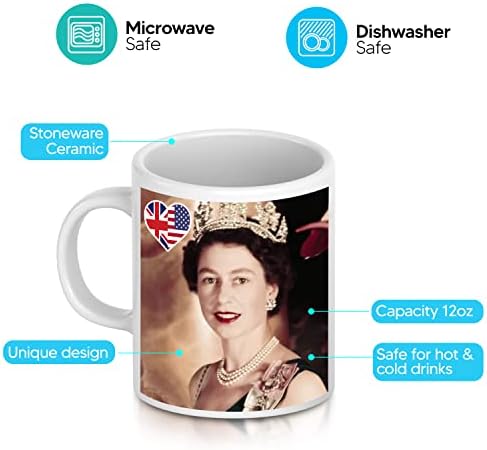Rainha Elizabeth Memorabilia Cup, caneca de café queen em memória amorosa da rainha da Inglaterra gloriosa 70 anos, presentes memoriais,