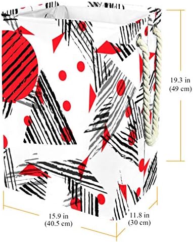 19.3 cesto de lavanderia livre cesto sujo cesto dobrável para o escritório da universidade de berçários resumo abstrato japonês vermelho preto negro padrão