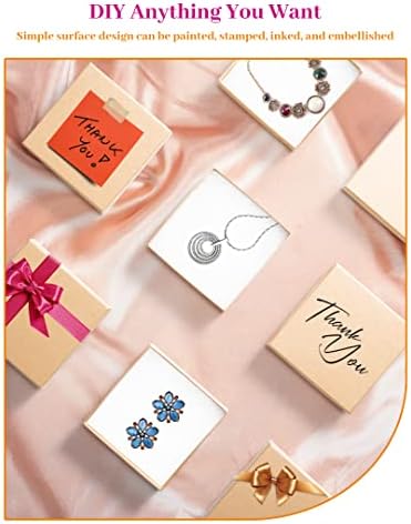 Caixas de presente de jóias de papelão Mesha, caixa de judeu cheia de algodão com tampas, marrom 3,5x3.5x1 polegadas, colar de bracelete