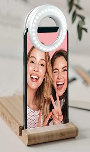 Dan Adora Selfie Ring Light Clip-On Recarregável Luz LED portátil para celular iPhone Android e outros smartphones PC fotografia de câmera e streaming de vídeo
