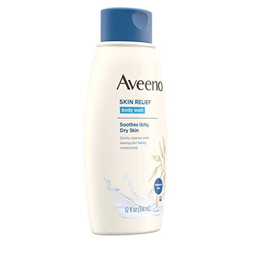 Aveeno alívio da pele Lavagem corporal livre de fragrâncias com aveia para acalmar a pele seca com coceira, suave, sem