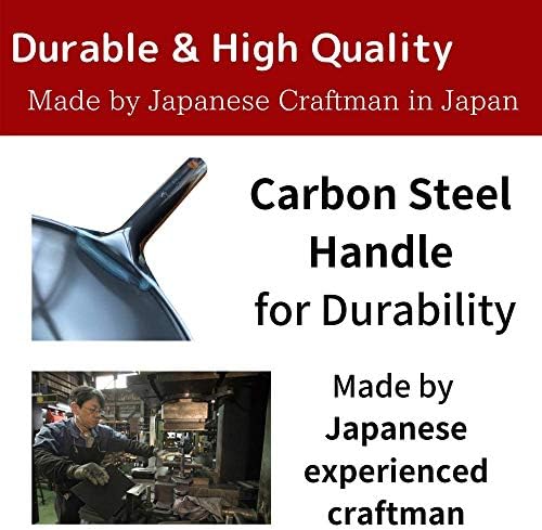 SOUNAR KOTE2 AÇO DE CARBONA WOK WOK Peso Fogo redondo Botivo Carbono Manida de aço carbono Sem rebites Tamanho L 14 1/4 [Feito no Japão]