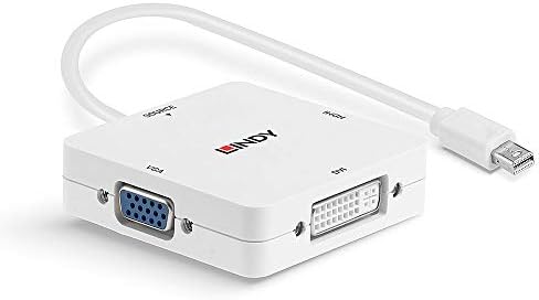 Lindy Mini DisplayPort 1.2 para HDMI DVI e Adaptador de conversor VGA - branco