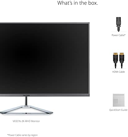 ViewSonic VX3276-2K-MHD 32 polegadas sem moldura Monitor Widescreen IPS 1440P com HDMI DisplayPort e Mini DisplayPort