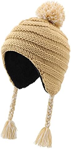 Casa preferir criança meninas meninos sherpa forrado chapéu de malha com chapéu de inverno earflap