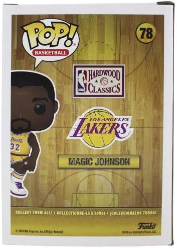 Lakers Magic Johnson assinou a NBA HWC 78 Funko Pop Vinyl Figura com Sig Bas roxo - figuras autografadas da NBA