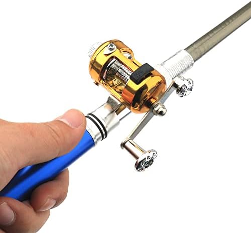 Portátil Pocket Telescópica Mini Rodes de pesca de caneta de 38 polegadas Combos, pólo de pesca de caneta com carretel,
