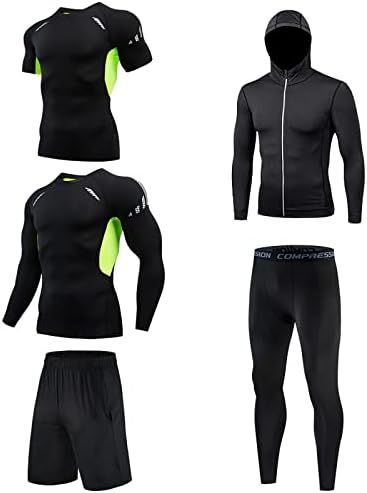 Sinzelimin Sport Set para ginásio masculino Camisas de compressão de ginástica de ginástica