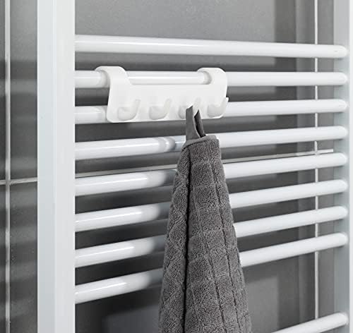 Wenko aquecido trilho para o banheiro pendurado toalha e roupão, poliestireno, branco, 19,7 x 6,2 x 6 cm
