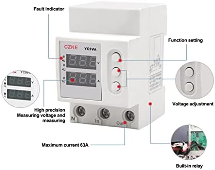 Mamz 50/60Hz 230 220V DIN RAIL DUAL DISPAÇÃO DA TRABALHA AJUSTÁVEL SOBRE ATURA DE TENSÃO E SOB A VENSÃO DESPOSTITE DE PROTEÇÃO