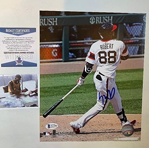 Luis Robert assinou autografado brilho 8x10 foto Chicago White Sox - Beckett Bas Coa