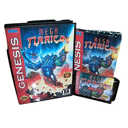 Aditi Mega Turrican US Cobra com caixa e manual para Sega Megadrive Gênesis Console de videogame de 16 bits MD Card