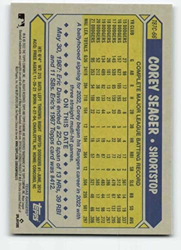 2022 Topps Update Chrome Silver Packs Mojo T87C-66 Corey Seager NM-MT Texas Rangers Baseball MLB