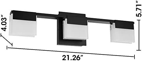 Eglo 3 Banho de LED leve/luz de vaidade 203963a preto 5.71x21.26x4.03