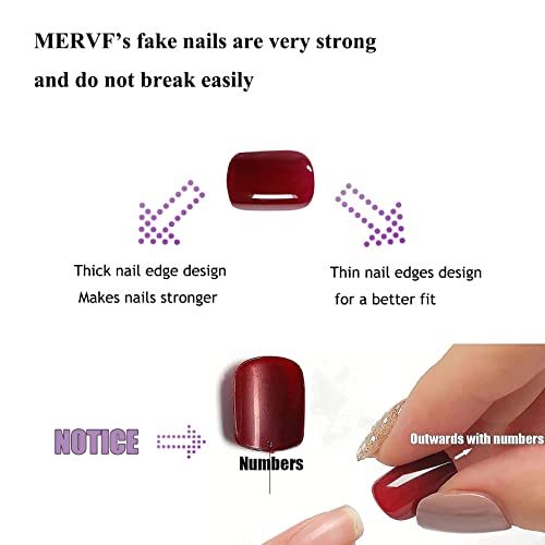 Mervf Square Press On Nails Medium Nails French Tip French Glue Blue Squaval em unhas com design de glitter 24pcs pregos de acrílico artificial brilhantes para mulheres