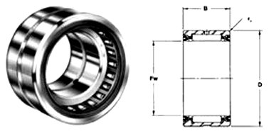 ROLOS RBC PitchLign SJ8517SSSS Selado duplo 3,0000 Bore, 3,7500 OD, 1,750 Rolamentos de rolos de agulha de largura