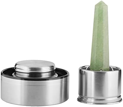 Garrafa de água de vidro de cristal de gemhub | Aventurine Gemtone Wand Crystal Elixir Bottle | Cristal de Aventurina Verde