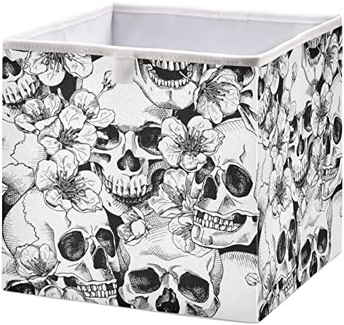 Cascola de armário VISESUNNY com cestas de tecido de armazenamento de cereja de flores para organizar caixas de cubos