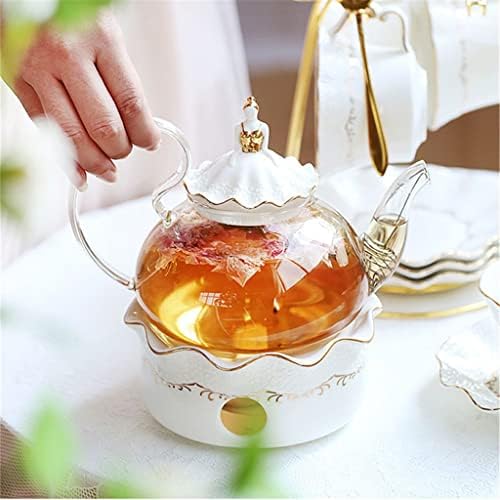 N/A bule de cerâmica com filtro vintage de porcelana em inglês conjunto de tupot aquecimento Conjunto de chá de vidro Decoração
