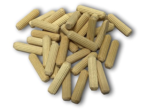 Dowels de madeira 300 pinos 15/64 x 1 1/8 300 pacote de alta qualidade pinos de madeira canelada em arestas reutilizáveis ​​de jarra chanfrada