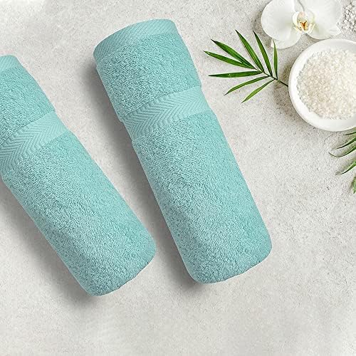 AR lençóis algodão de toalha de banho médio | Aqua | Toalhas de banheiro definidas para casa, academia, hotel e spa