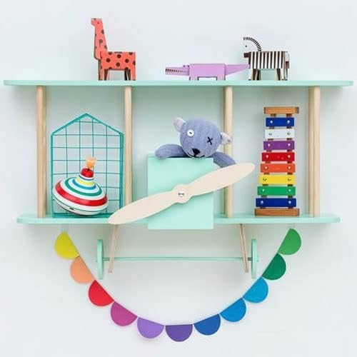 TJLSS Creative Wooden Airplane Shelf Médio Aviário de Aviário de Berçário e Criança Decoração de Parede da Parede Nascimento Ideia