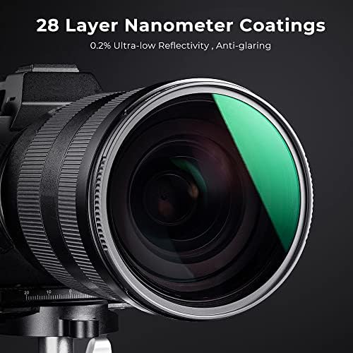K&F Concept 62mm Kit de filtro de lente fixo nd, densidade neutra ND4 ND8 ND64 ND1000 Set com 28 camadas de vidro óptico HD com várias camadas