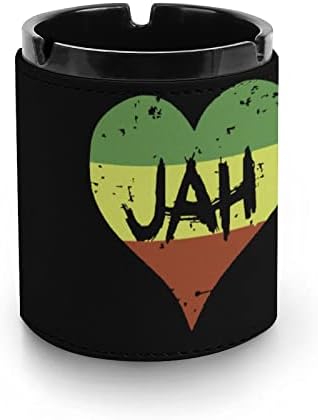 Amo Jah Reggae Music Leather Ashtray Ash Fashionable Bandejas para Cigarro Decoração do escritório em casa