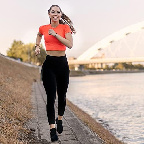 Arquumi Yoga Pant para mulheres, calça de ioga com bolsos, calças de ioga de cintura alta para exercícios esportivos