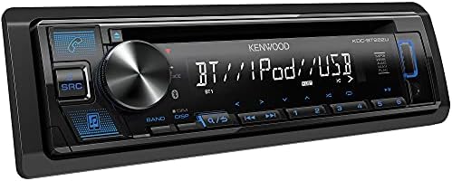 Kenwood KDC-BT282U CD Car Séreo-Single Din, Bluetooth Audio, USB MP3, FLAC, Aux in, Am FM Radio, rosto destacável com tela LCD