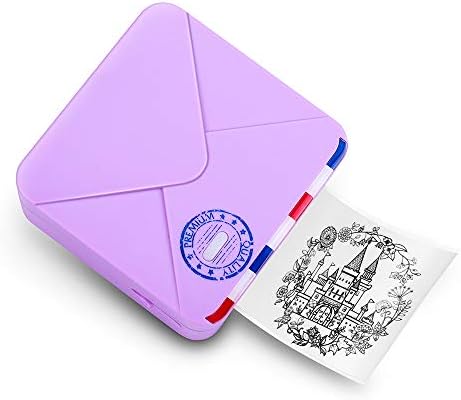 Phomemo M02S Mini Impressora Térmica- 300DPI HD Bluetooth Mobile Printer Compatível com iOS e Android, trabalhe com 3 papéis de tamanho, impressora fotográfica para Plan Journal, Travel, Cartões DIY, Presente, Purple