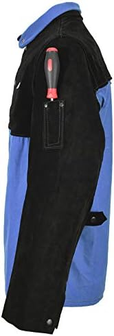 QEELINK Soldagem Jaqueta Split Leas Sleeves | Jaquetas de soldador de algodão resistentes à chama premium, 4xl