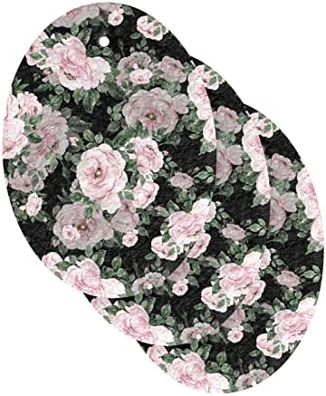 Flor de rosas rosa Alaza com folhagem esponjas naturais Esponja de celulare de cozinha para pratos lavando o banheiro e a limpeza doméstica, não arranhões e ecológicos, 3 pacote