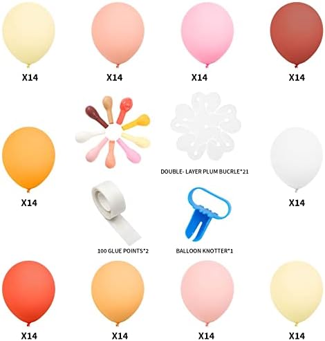 21 Conjunto Boho Daisy Balão de flores DIY Kit para decorações de festa 10 polegadas Balões coloridos de látex hippie