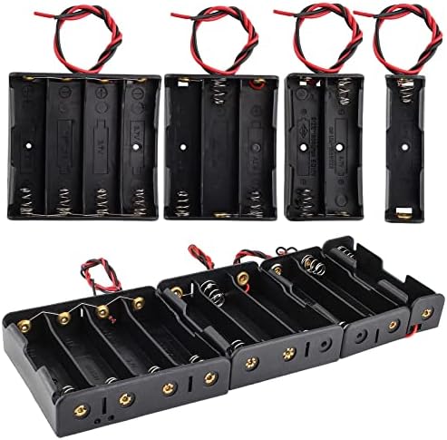 Aracombie 8 PCs AA e AAA Porta de bateria com conector de leads, 1 aa e 2 aa & 3 aa & 4 aa titular de bateria, 1 aaa & 2 aaa & 3