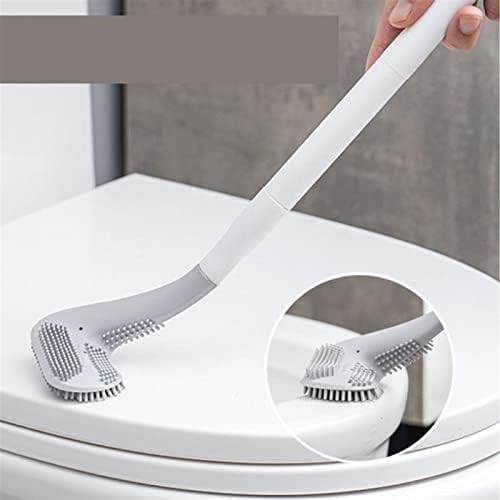 AMAYYAMTS BAIXO BUSHONER Limpador de alça longa Limpeza de vaso sanitário pincel de golfe de silicone pincéis com suporte