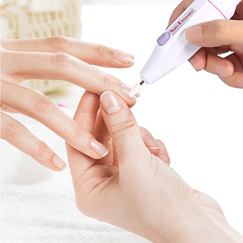 Conjunto de manicure de esgotador de unhas elétricas, mini -moedor de unhas de unhas kit Manicure Pedicure Pedicure Machine com 5pcs bits para remover a pele morta