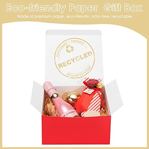 Mesha Red Gift Box 8x8x4, caixas de presente resistentes com tampas, caixas de proposta de dama de honra 10pcs, caixas