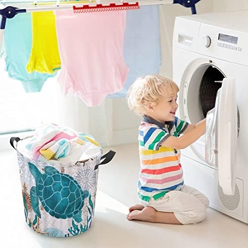 Foduoduo Cesta de lavanderia Marinheiro marinheiro cesto com alças cesto cesto de roupa suja de roupas para quarto, banheiro, livro de roupas de brinquedo