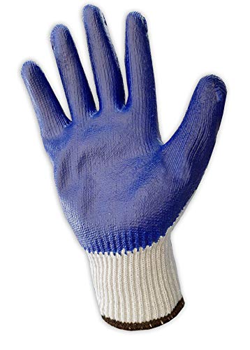 Galeton 6400-XL 6400 Super Gloves Luvas de palmeira com revestimento de látex acidentado, X-Large, Blue/White