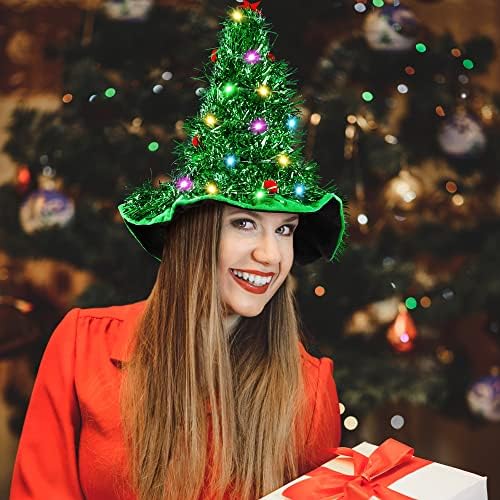 Hiwooii 3 pacote chapéus de Natal chapéus com luzes led chapéus de Natal Funções de Natal Festos de festa para adultos
