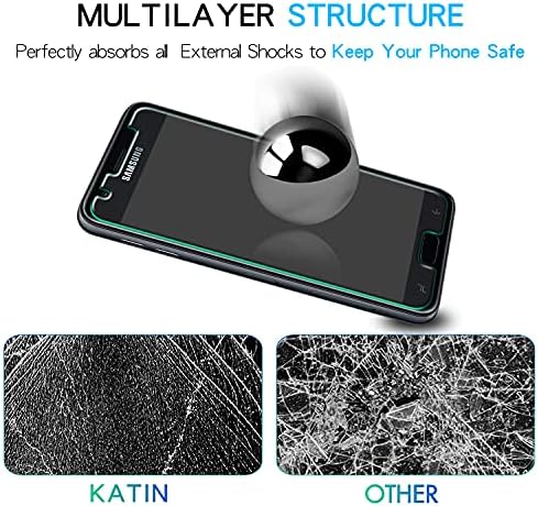 Katin [2-Pack] Protetor de tela para Samsung Galaxy J3 2018, J3 Achation, J3 Star, J3 V, J3 Orbit vidro temperado, anti-riso