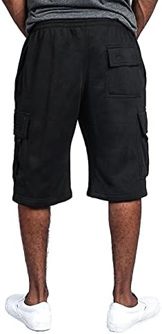 Shorts de ginástica Fsahjkee para homens, calças de calça sólidas com zíper macho acampado acampamento elegante e elegante perna