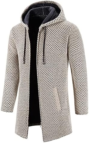Uofoco plus size size casaco de manga longa fria masculina jaqueta colegial de primavera com conforto de cor de malha de malha zíper