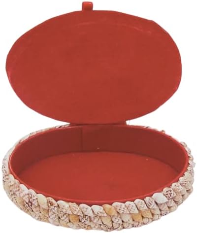 Caixa oval de wowser com conchas mistas, jóias exclusivas ou bugigangas, decoração náutica independente, 5 polegadas