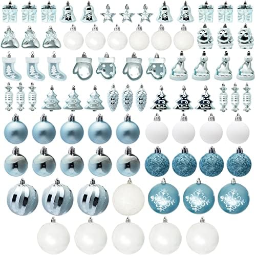 JOIDOMI 81 PCS Ornamentos de bola de Natal, Deluxe Shatterproof Christmas Ornings Balls para Natal, decoração de férias, ornamentos