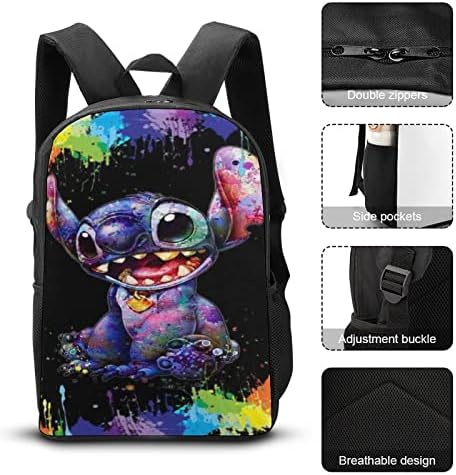 DVYUWHE 3PCS Backpack Backpack para meninos meninas, mochila de desenho animado com lancheira ajustável e estojo de lápis para
