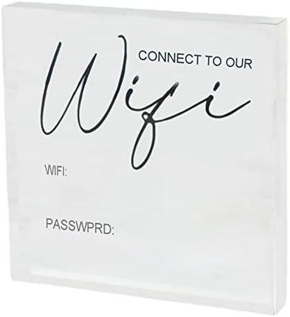 WiFi Senha Sign | Mesa de acrílico Wi -Fi Sinal para quarto de hóspedes - transparente Wi -Fi Wi -Fi sinalizador